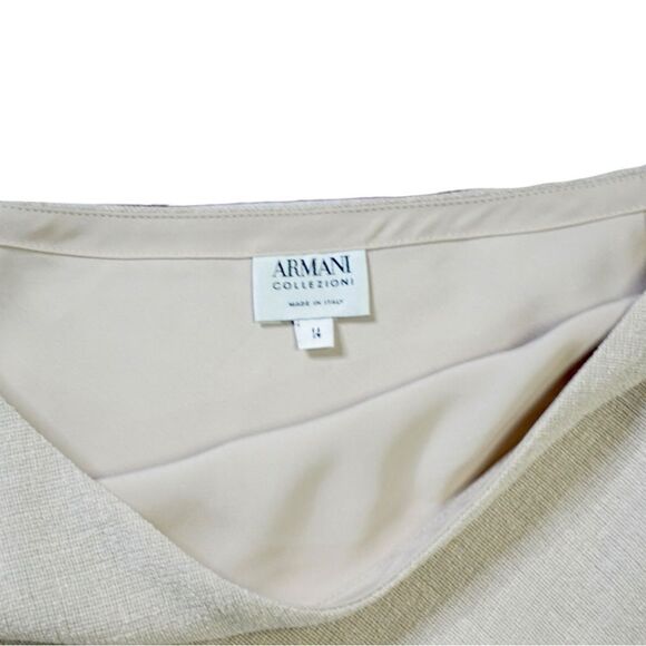 Armani Collezioni Khaki Fit n Flare Skirt, Size 14 - Picture 8 of 8